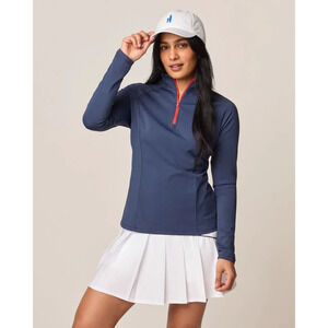 Johnnie-O Lottie Golf Pullover Womens XS Navy Long Sleeve 1/4 Zip Logo